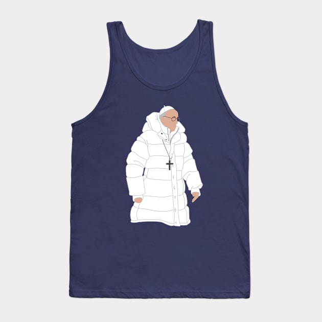 Drippy Pope in Puffy White Jacket Tank Top by BlueSkyTheory